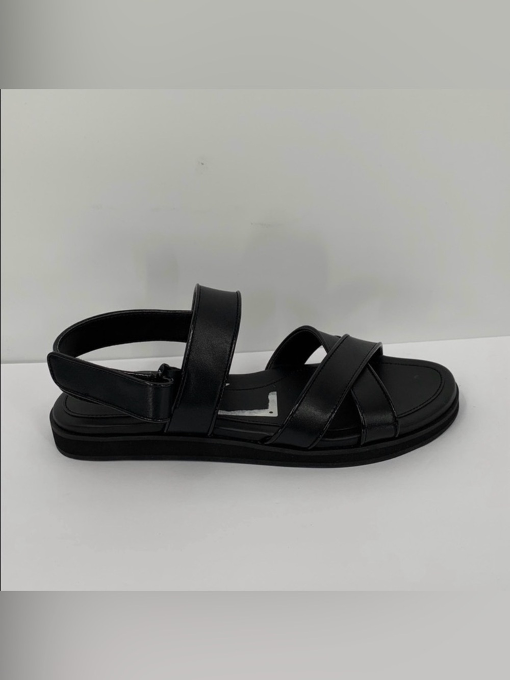 Cole Haan Mirabelle criss cross sandal black leather back strap patent new 9.5
